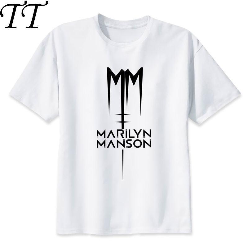 marilyn manson print casual tshirt mens o-neck t shirts men's tops men T-shirt male men M8133
