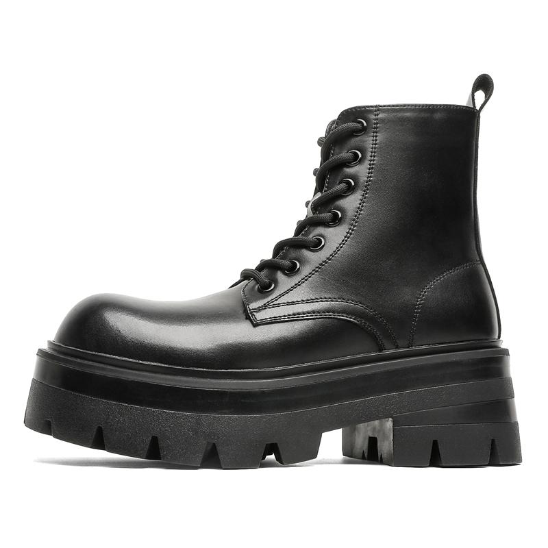 

Hight Quality British Street Style Boots For Men s Women s Black Hombre Teenagers Couple Daily Dress Height Increasing Shoes 44