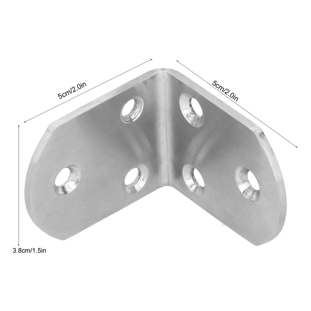 10Pcs Corner Brace Stainless Steel Thicken Right Angle Bracket Connector for Shelf Furniture