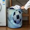 1pc Laundry Basket, Mesh Football Print Laundry Basket - with Handle Design, Suitable for Bedrooms, Bathrooms, Laundry Rooms, Laundry Baskets