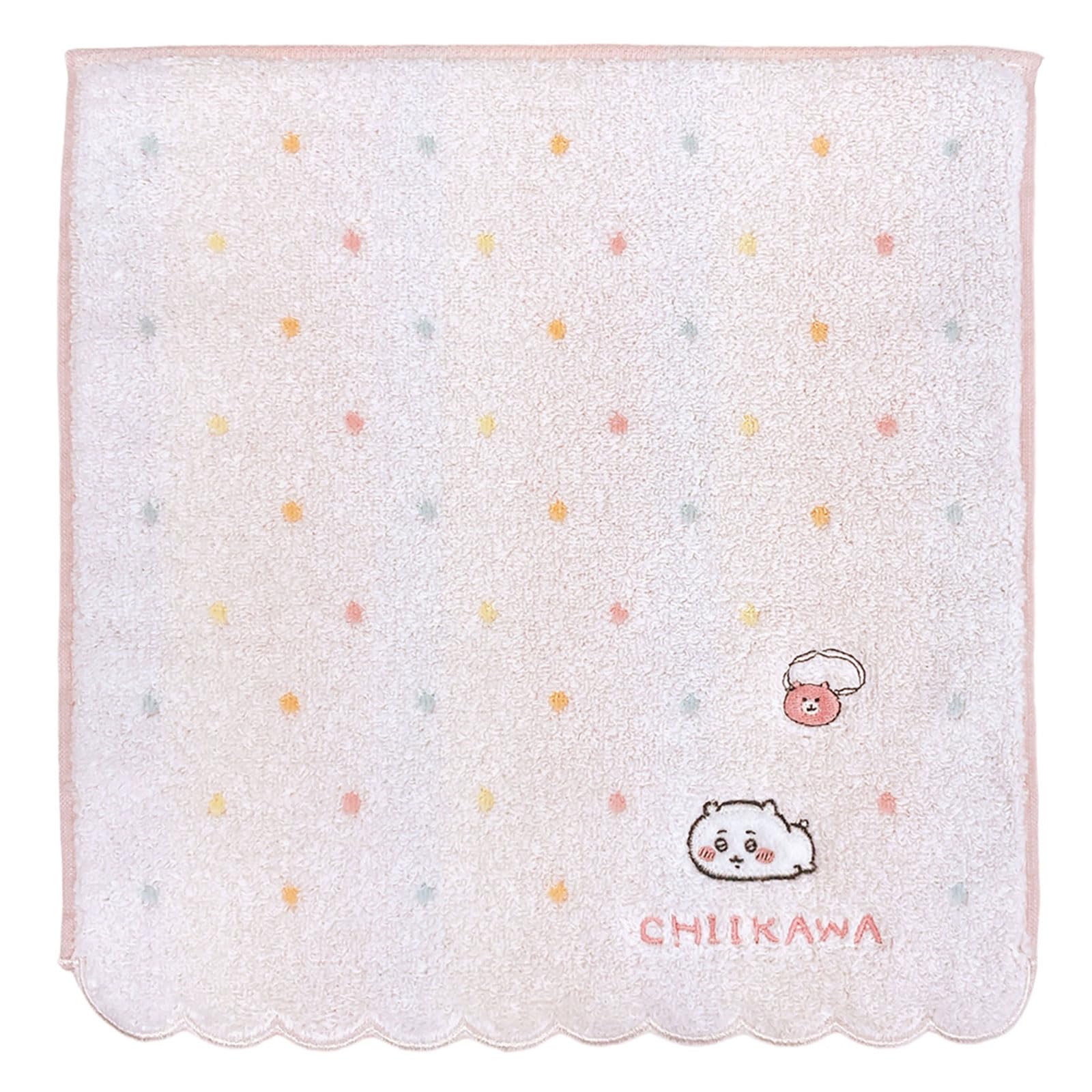 Chiikawa Towel Dot Pattern 27108002 25cm Wide x 25cm Long Women s Handkerchief, (27108002A), Pink, Approx. розовый