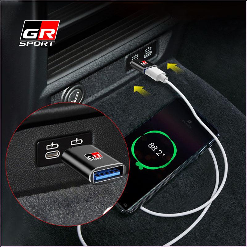USB 3.0 To TypeC Adapter Mini Converter Phone Charging Cable Charger for Toyota TRD GR E150 E120 Land Cruiser 200 Chr Corolla Yaris Rav4