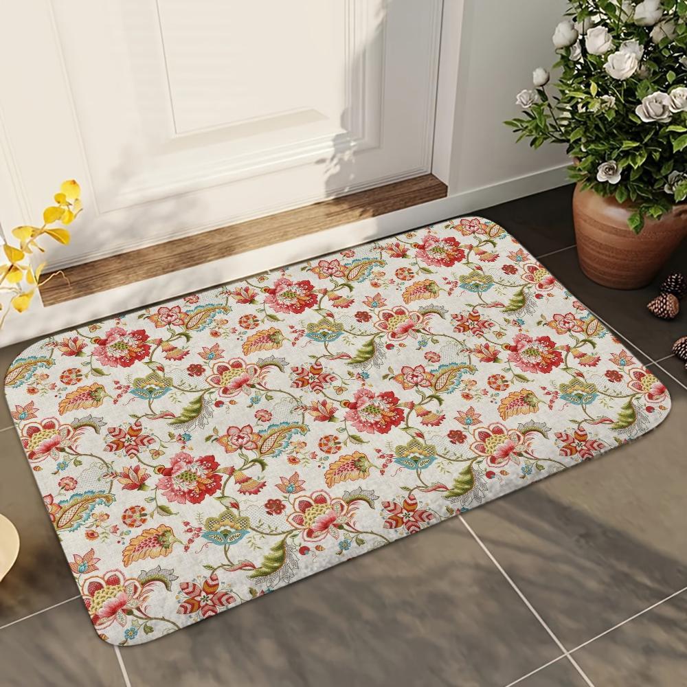 1pc Printed Bathroom Absorbent Mats Anti-Slip Mats Home Decor Supplies Carpets Home Kitchen Floor Mats