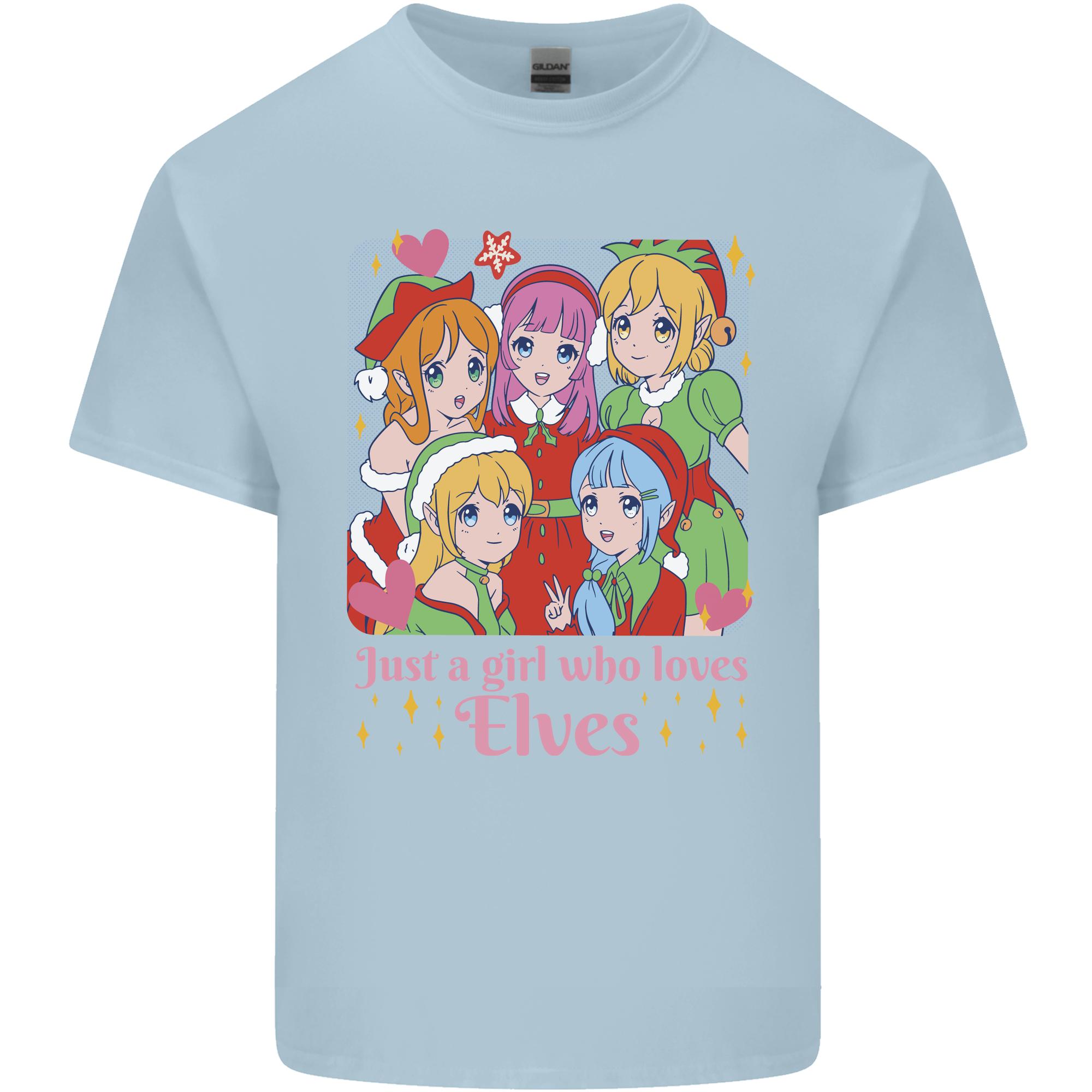Anime A Girl Who Loves Elves Christmas Xmas Unisexs Light Cotton TShirt S