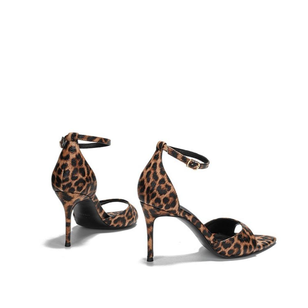 Leopard Print Women's Sandals Simple Versatile High Heels Fashion Summer Women's Shoes