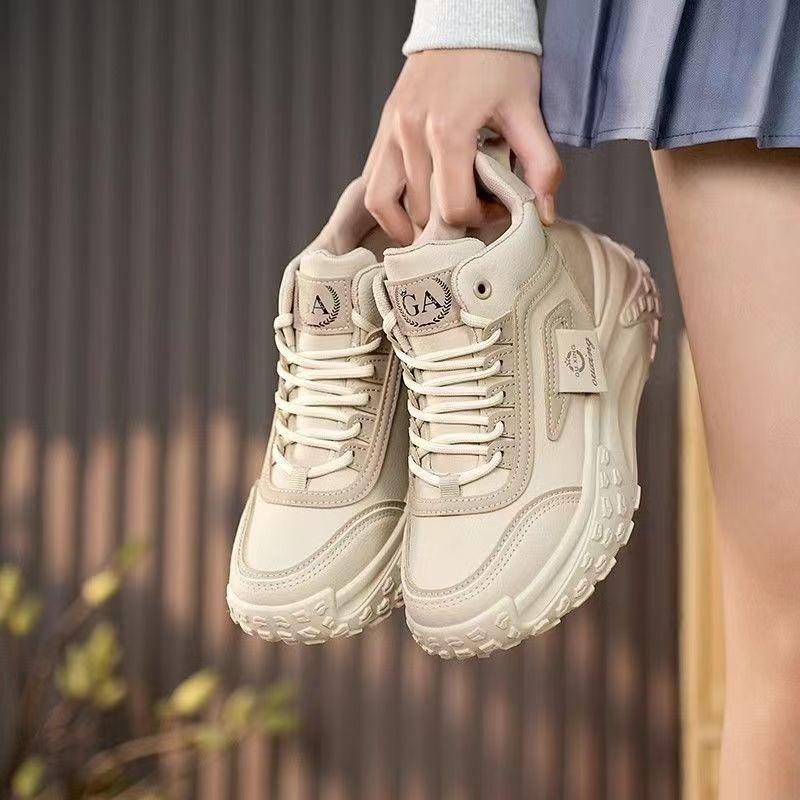 High-Top Clunky Sneakers Women's Shoes Autumn New Fashion Brand Fashion All-Match Thick Bottom Increased Leisure Little White Sneakers