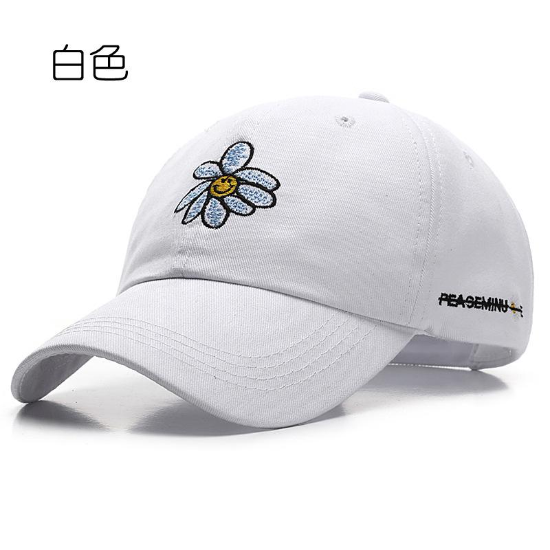 

Модна бейсбольна кепка з вишивкою, літні регульовані хіп-хоп капелюхи на відкритому повітрі білий