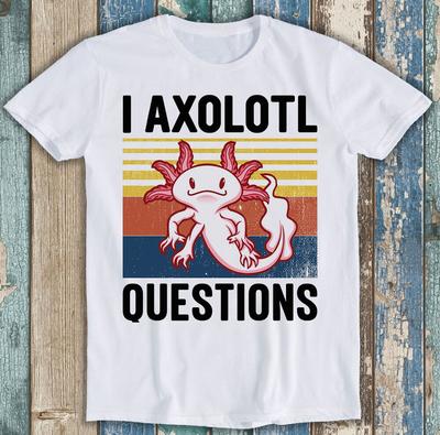 You Axolotl Questions Retro 90s Gamer Gaming Funny Gift Tee T Shirt M1465