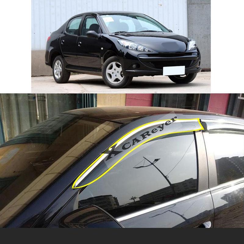 For Peugeot 207 Sedan 2009 2010 2011 2012 2013 Car Body Styling Sticker Plastic Window Glass Wind Visor Rain/Sun Guard Vent
