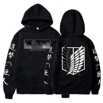 Hot Anime Attack On Titan Hoodies Levi Shingeki No Kyojin Print Hooded Men Women Clothes Plus Size Sweatshirt Harajuku Pullover