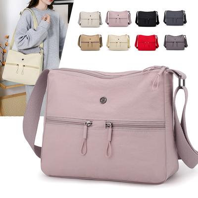 Sac en nylon pour femme Sac bandoulière Couleur unie Sac à épaule