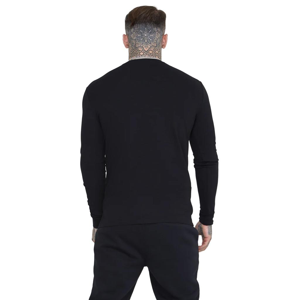 SikSilk Mens Essential Crew Neck Slim Long-Sleeved T-Shirt