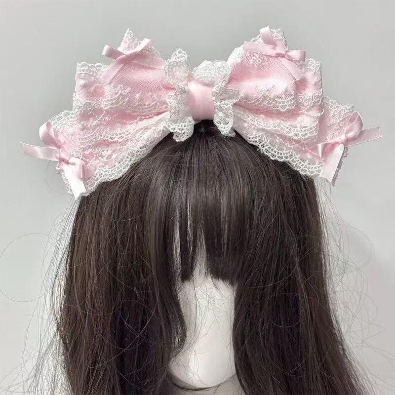 Lolita Retor Doplňky Velká krajková čelenka Sladký obruč do vlasů Cosplay pokrývka hlavy Pro dívky Dárek