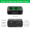 KWANWA Alarm Clock Small Digital Clock Inch Green LED Clock Adjustable Brightness Dim Night Mode Battery Operated Wall Mounted Snooze Bedroom Clock
