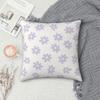 Lilac White Big Flowers Daisy Square Pillowcase Polyester Linen Velvet Printed Zip Decor Home Cushion Cover