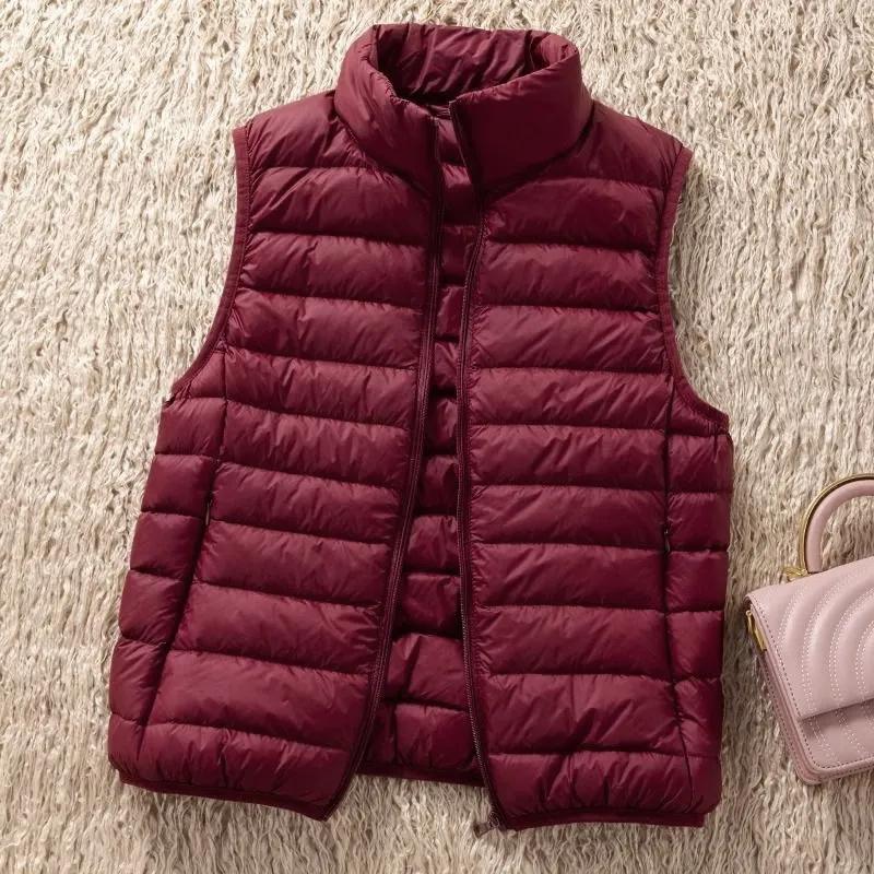 Gilet Leggero da Donna con Collo Alto per Autunno/Inverno Giacca Minimalista Monocolore