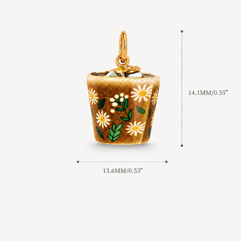 Mini Copper Food Drink Charms Coffee Cup Teapot Pendant For Diy Necklace Bracelet Earring Jewelry Making Supplies