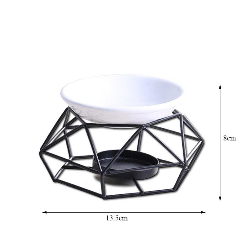 Stojan na svíčku Keramická olejová lampa Nerezová základna Aroma hořák Domácí dekorace Ornament Meditační dárek