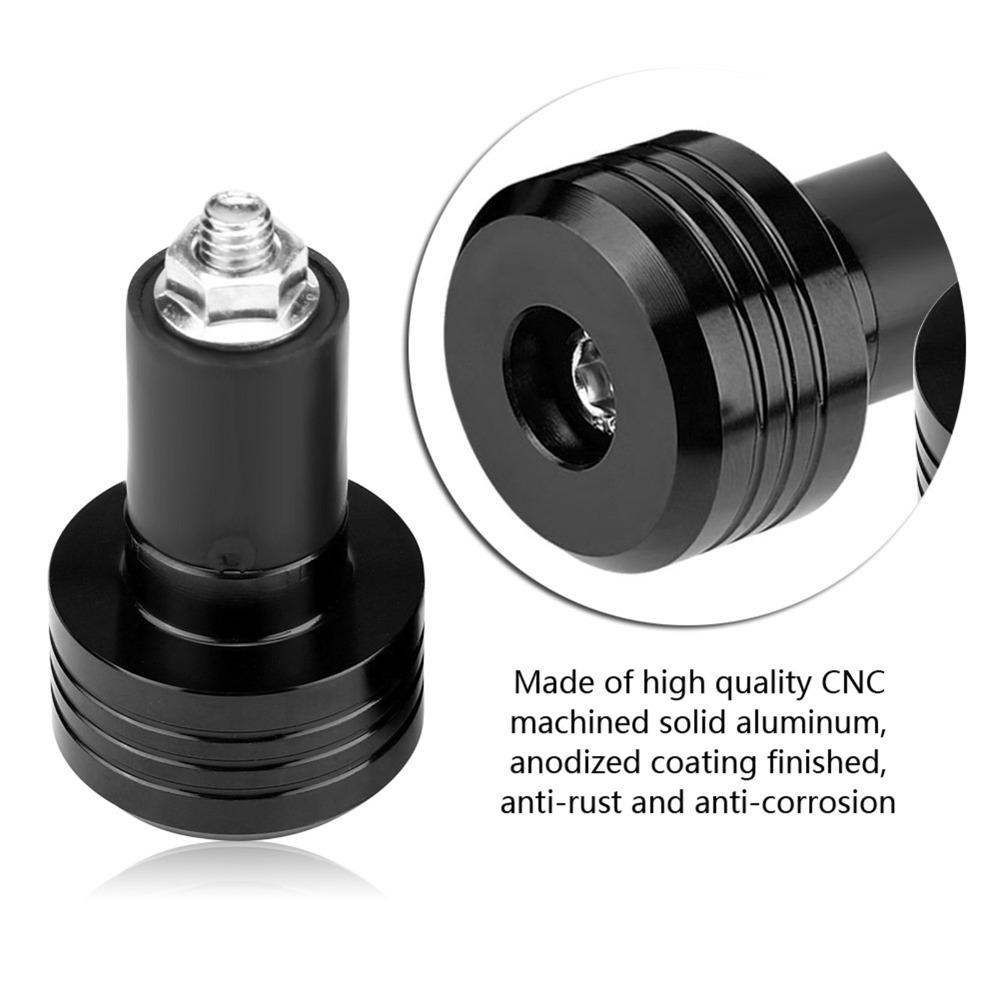 2pcs Black Motorcycle Handlebar Ends Aluminum Material Handlebar Grip End Caps For Motorcycle