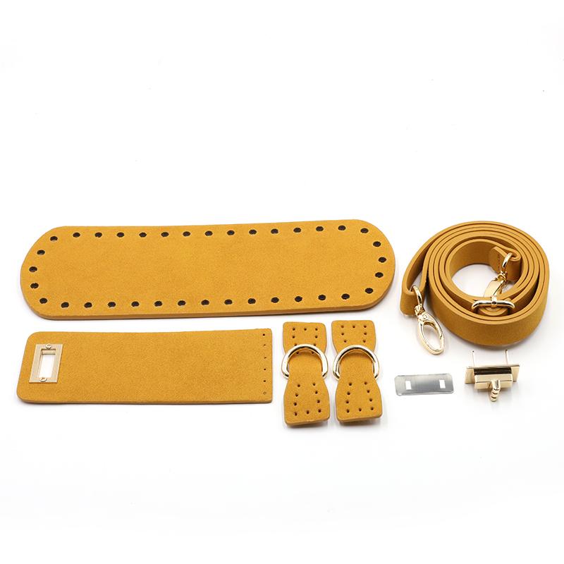 Handmade DIY Leather Bag Bottom Handbag Woven Set Shoulder Strap Crossbody Handle Crochet Bags Knitting Hardware Accessories