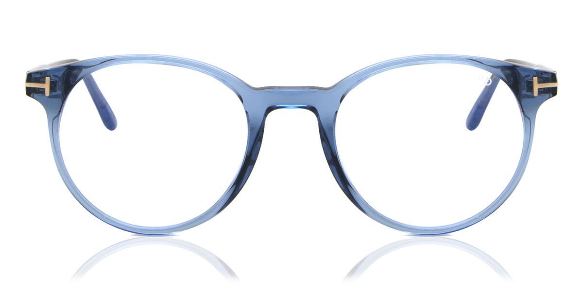 

Tom Ford Ft5695 B Blue Light Block 090 Men Eyeglasses Transparent Shiny Blue/47-20-145