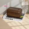 M-Neue chinesische schlichte Walnussfarbe Taschentuchbox Haushalt Massivholz Wohnzimmer Lagerkarton Holz-Taschentuchaufbewahrungsbox