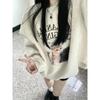 Silver Fox Velvet Pure Cotton Women's Retro Cat Print Sweatshirt - Round Neck, Loose Fit, Autumn Winter Casual Style.