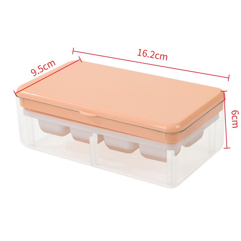

§Press-down Ice Cube Tray For Home Refrigerators Kitchen Ice Storage Box With Lid Ice Maker Mold розовый