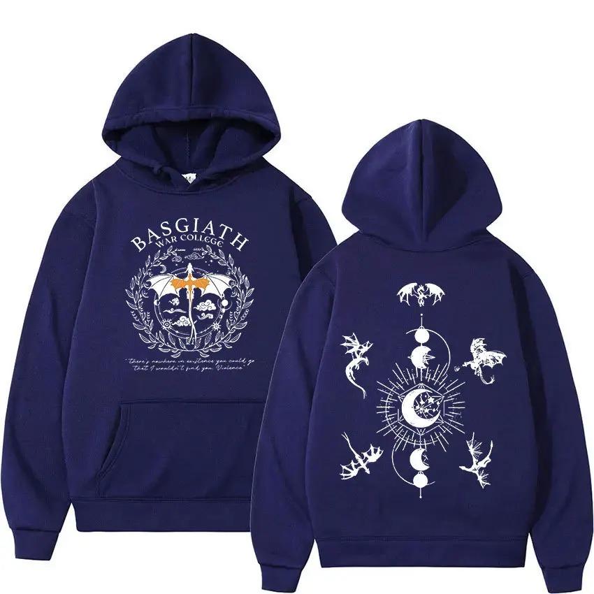 Basgiath War College Hoodie Fourth Wing Dragon Rider Hip Hop Casual Unisex Autumn Winter Fleece Streetwear Tops