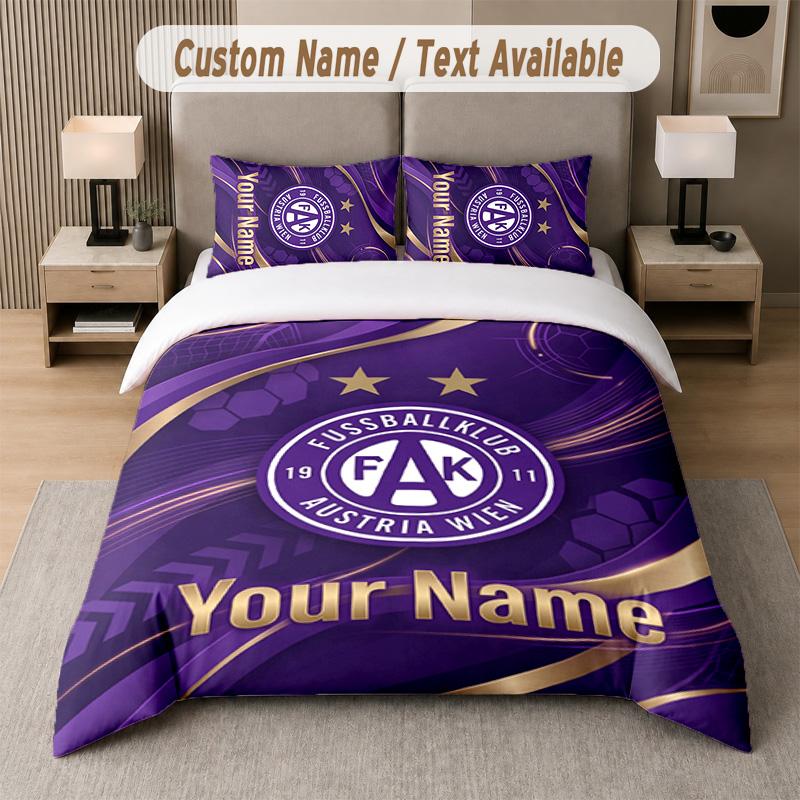 Austria Wien FC Design Bedding Set Custom Text 1 Duvet Cover & 2 Pillow Cases