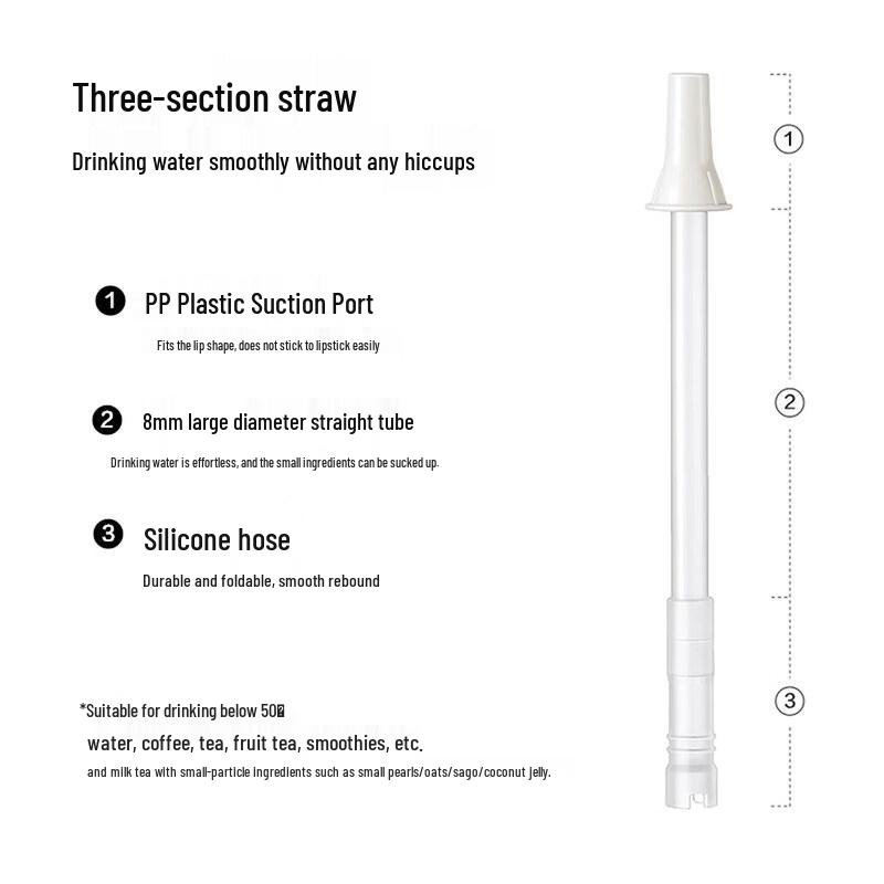 Buydeem 800ML Portable Glass Big Belly Straw Water Bottle