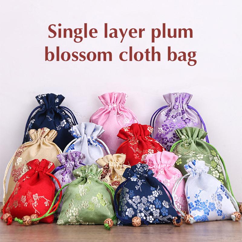 5Pcs Drawstring Pocket Chinese Style Pocket Jewelry Gift Wedding Candy Packaging Bag Storage Bag Reusable Pouches