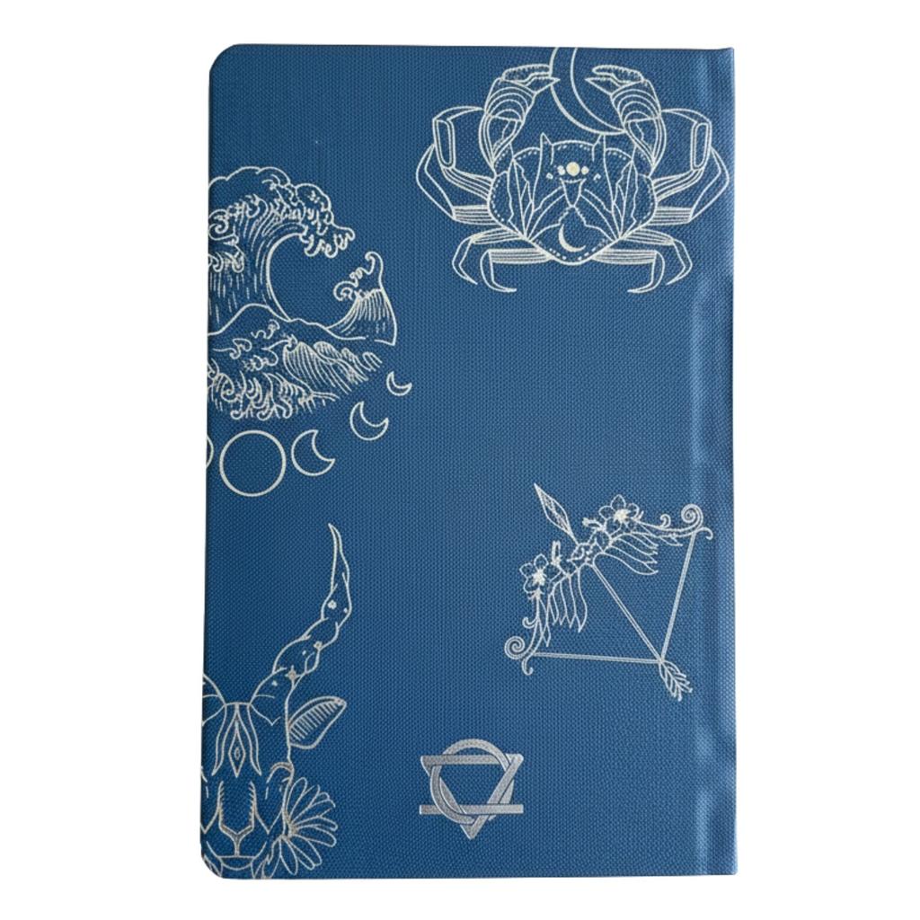 Midnight Blue Wellness Journal – 120 Pages – Silver Zodiac