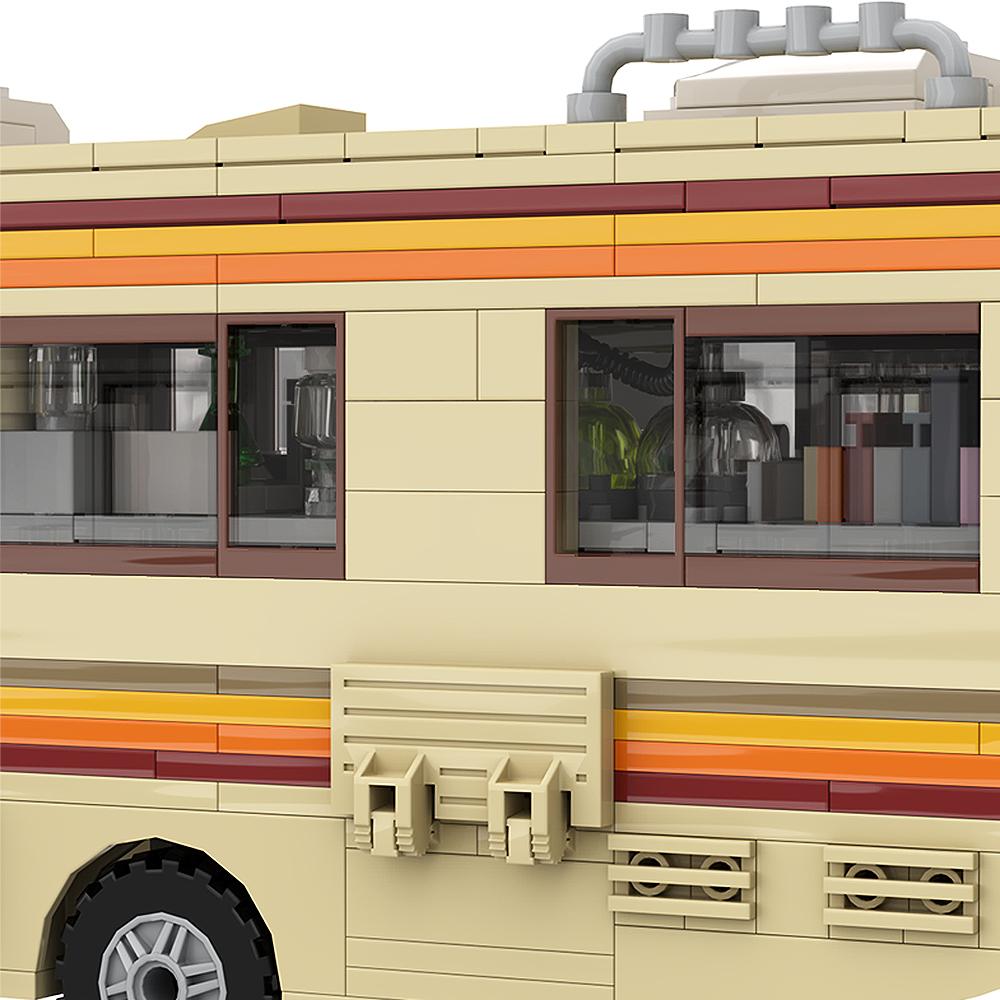 Gobricks MOC Classic Movie Breaking Bad Car Constructing Blocks Kit Walter White Pinkman Cooking Lab RV Vehicle For Presents