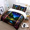 Garden view through window. Print Bedding Set 1 Duvet Cover 2 Pillowcases for Adult and Children Luxury Gift Full Size