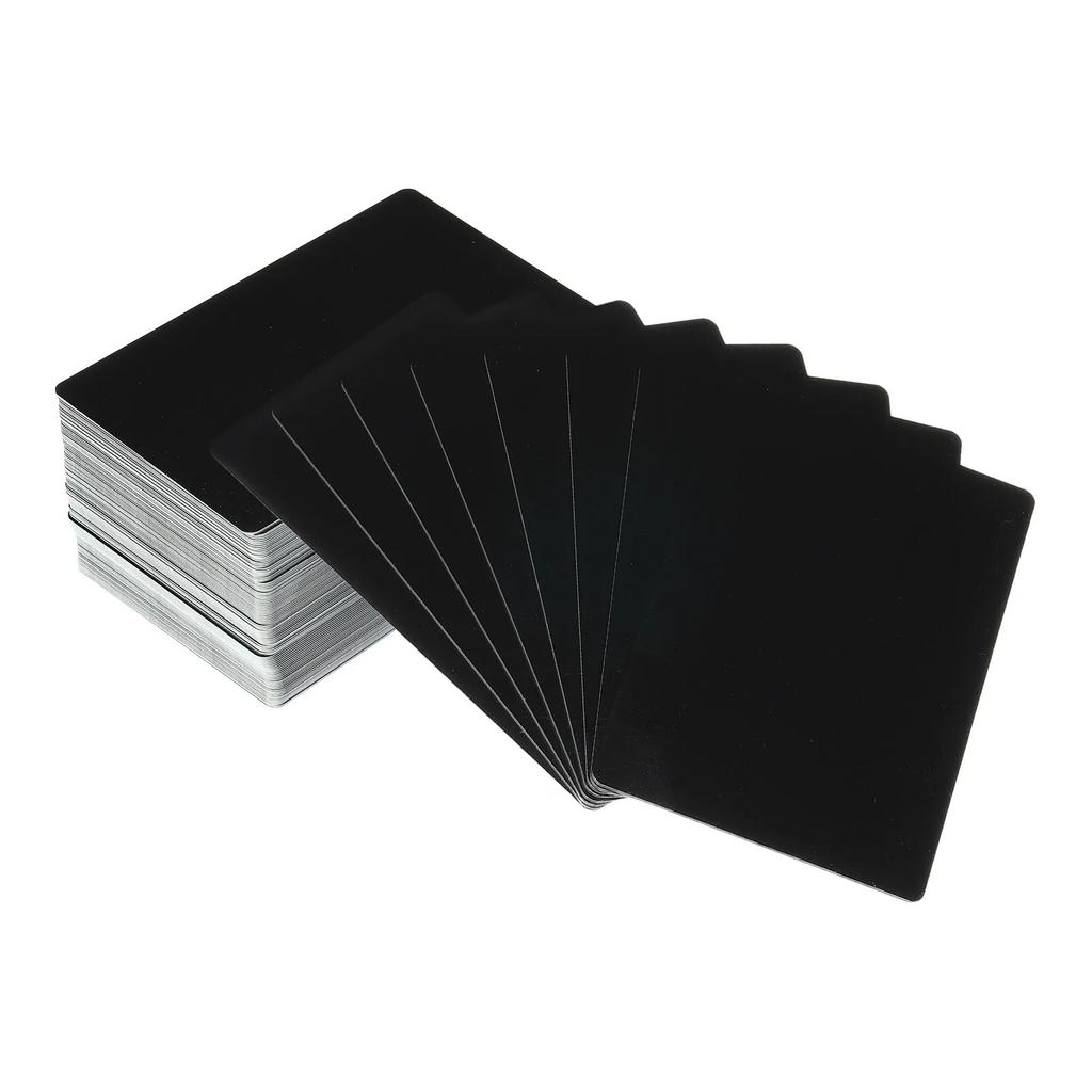 100/200/300Pcs Blank Metal Business Cards 0.21mm Thick 3.4x2.1 Inch Aluminum Laser Engrave Printable Name Card for Custom DIY