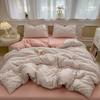Cream Wind Double Yarn Bedding Four-piece Set Skin-friendly Breathable Washed Sheets Quilt Cover Pillowcase