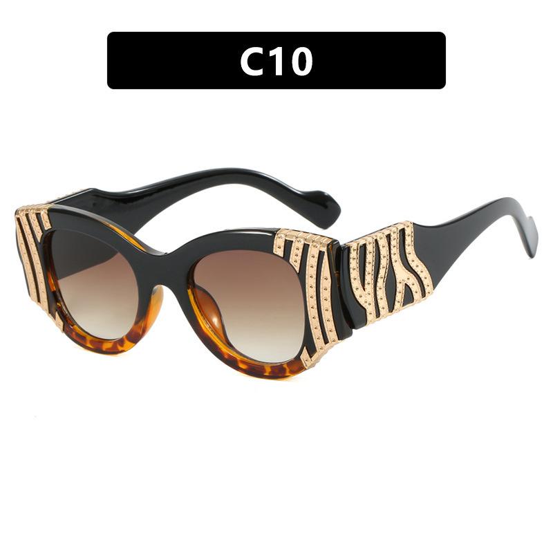 Personalized Heavy Metal Decorative Flat Mirror Anti-Blue Women'S Glasses Frame Catwalk Versatile Gorgeous Glasses Frame