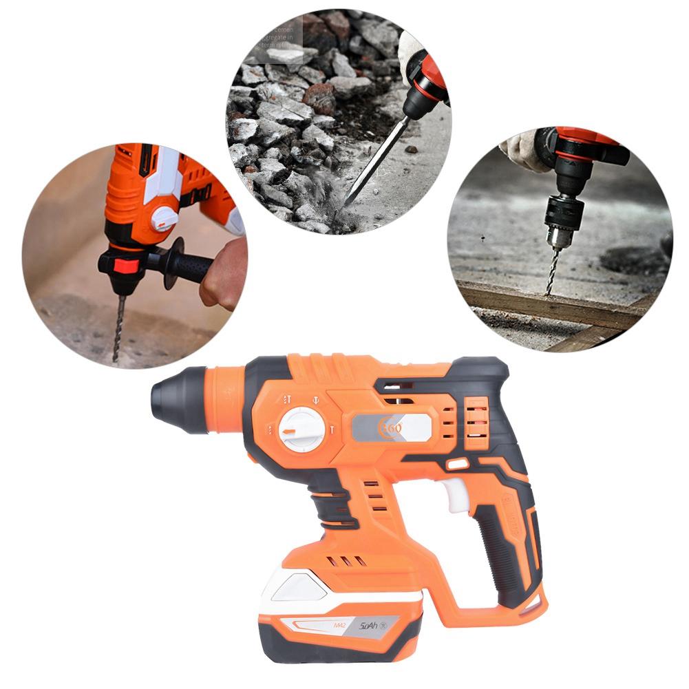 4 in 1 Lithium Battery Brushless Cordless Electric Breaker Hammer 0 1400rpm