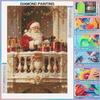 DIY 5D Diamond Painting Kit Santa Claus Full Drill Rhinestone Art Canvas Relaxing Creative Craft for Home Wall Decor and Gift