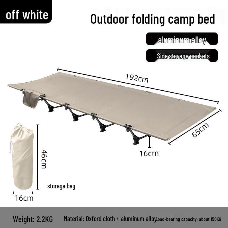 Outdoor Folding Aluminum Camping Bed - Single, Wide, and Portable