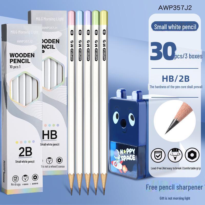 Morning Light HB Lead-Free White Pencil for Kindergarten & Primary Students