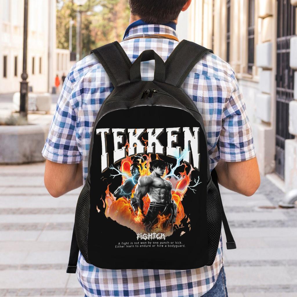 T-Tekkenes Travel Backpack Women Men School Laptop Bookbag Fighting Game College Student Daypack Bags