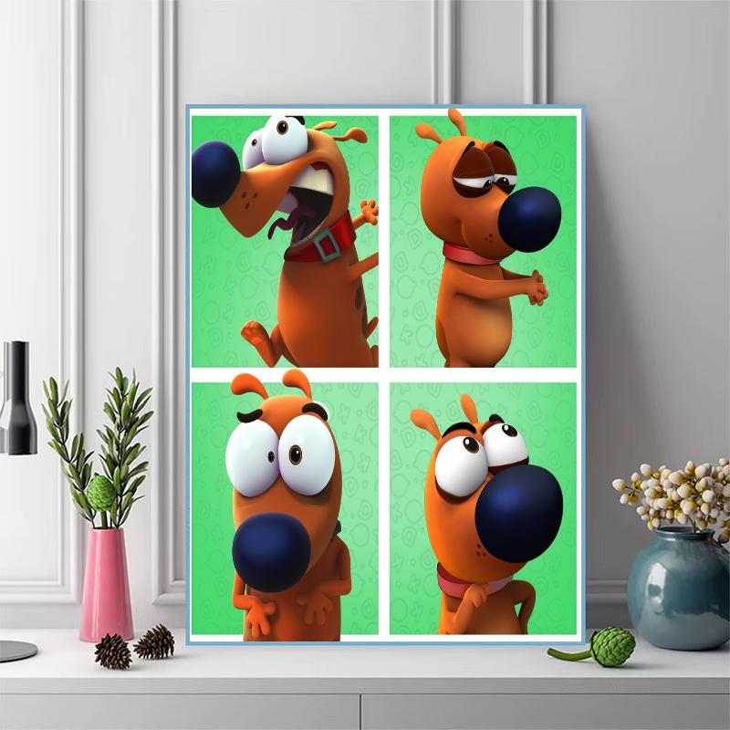 Pat the Dog.40 100% Round Full Drill 5D DIY Diamond Painting Embroidery Cross Stitch Rhinestone Décor