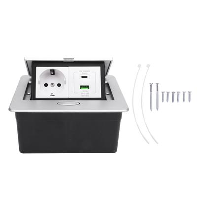 Versenkte Steckdosenleiste 2-polige Steckdose USB A- und C-Anschluss PD20W Schnellladung Desktop-Steckdose für Büro