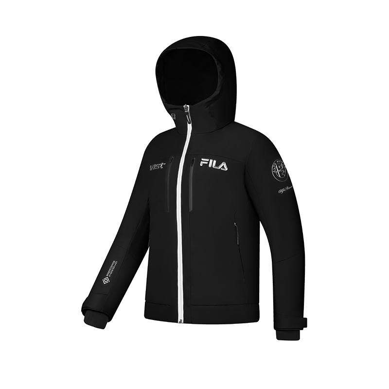 Fila Basic Versatile Warm Hooded Long Sleeve Down Jacket Women Outerwear Deep-Black A11W446907F-BK