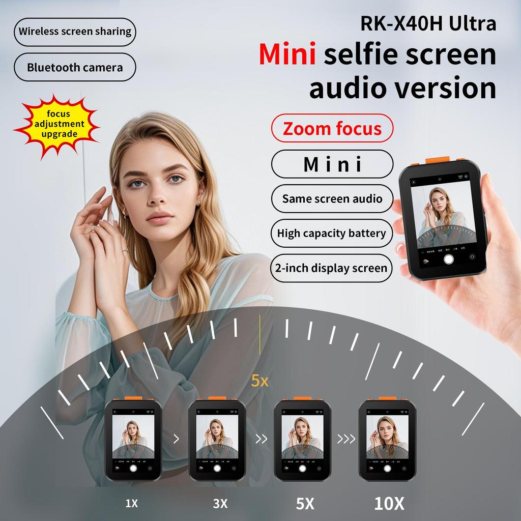 Phone Vlog Mini Selfie Phone Screen Mini Camera Selfie Screen Sound Projection Luetooth Remote Control Photography Outdoor Travel
