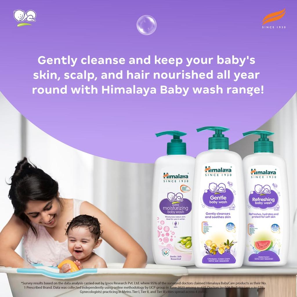 Himalaya Gentle Baby Wash 600ml No Tears Formula Natural Moisturizing Head-to-Toe Cleanser