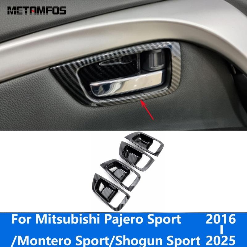 Для Mitsubishi Pajero/Montero/Shogun Sport 2016-2024 2025 Углеродное волокно внутренняя накладка-рамка на чашу ручки двери Автоаксессуары