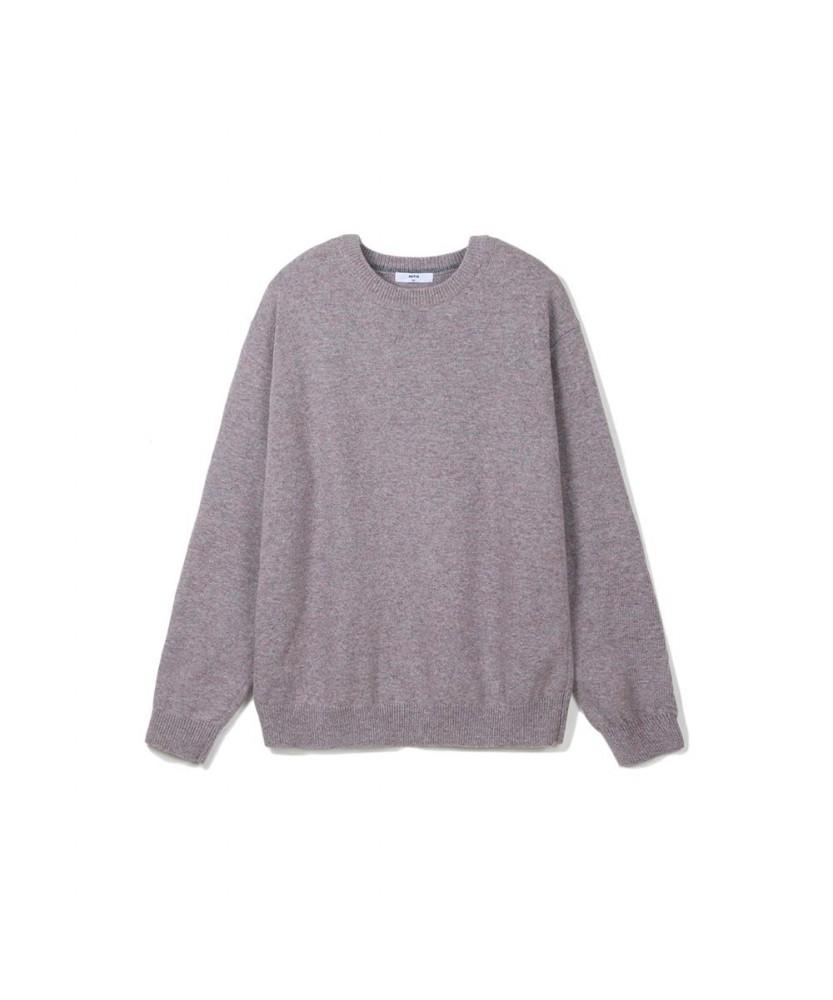 NOTIG Wool Blend Tweed Round Knit Purple_Okw2Swrl201Pl